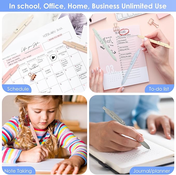 Donyang Gel Pens, 5pcs 0.5mm Cute Black Ink Fine Point Pens With Smooth Writing, Quick Dry Pens For Journaling, Teacher Work Desk Accessories Office School Supplies for Men Women Student (Morandi)