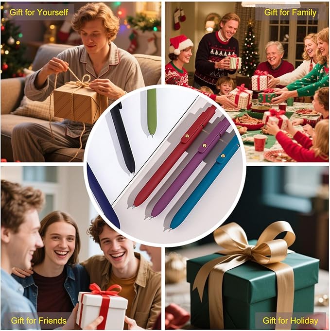 ITAWIXS Colorful Gel Pens, 6Pcs 0.5mm Fine Point Retractable Multi Colored Pens for Journaling, Sketching, School Supplies Gifts for Women Teens