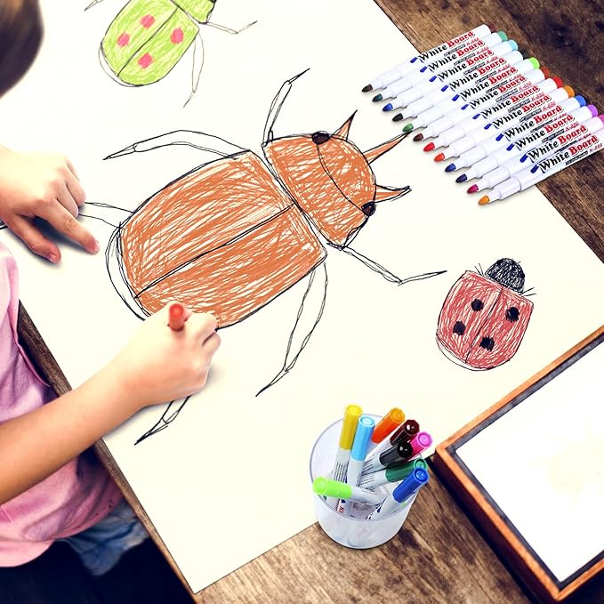 Teling 36 Pcs Magic Drawing Pen Bundle 12 Colors Magical Water Painting Pens for Kids Create Magic Pen Floating Ink Drawings Set with Spoons and Towel, Tattoo Water Marker Xmas Gift for Boy and Girl