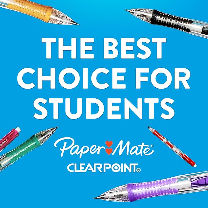 Paper Mate Clearpoint Mechanical Pencils 0.7mm HB #2 Pencils Lead Office Supplies School Supplies Teacher Drawing Drafting Assorted Barrel Colors 6 Count