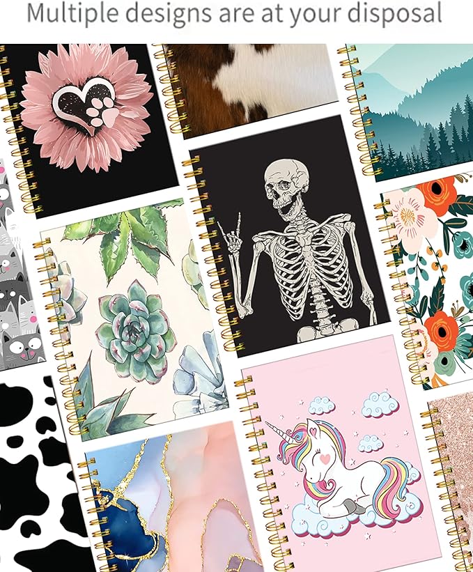 iampanda Spiral Journal Notebook,Strong TwinWire Binding with Premium Paper for Girl Women,Cute 60 Sheets A5 College Ruled NotebookJournal,Perfect for School Office Home Gifts,Rose Gold Falling