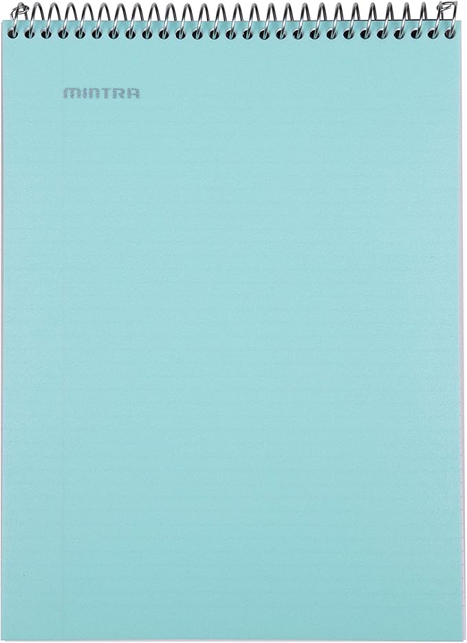 Mintra Office TOP BOUND Durable Spiral Notebooks (Lavender, Salmon, Sage Green, College Ruled 3pk)