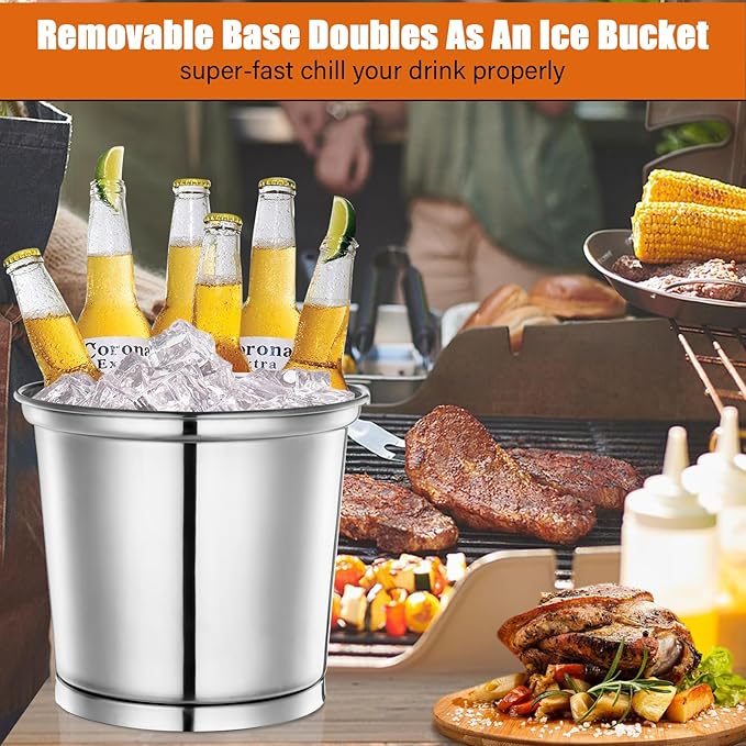 2 Gallons Beverage Dispenser With Stand, Drink Dispensers for Parties, Stainless Steel Juice Dispensers with Ice Tube and Spigot, Punch Dispenser For Parties