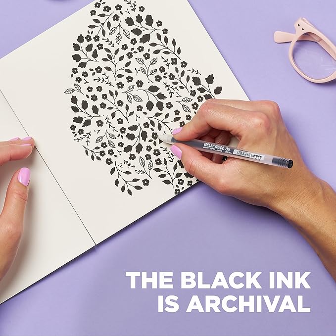 SAKURA Gelly Roll Gel Pens - Medium Point Ink Pen for Journaling, Art, or Drawing - Classic Black Ink - Medium Tip - 3 Pack