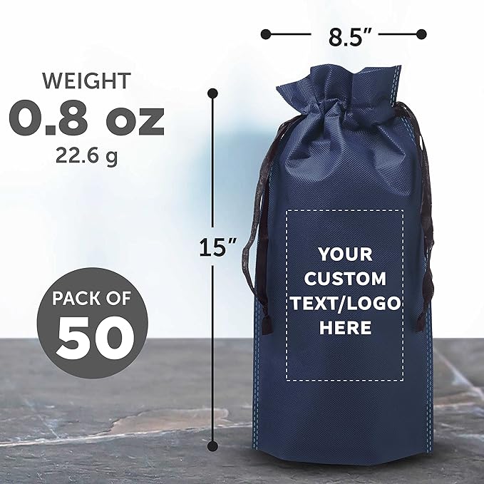 DISCOUNT PROMOS Non-Woven Vineyard Two Bottle Wine Bags