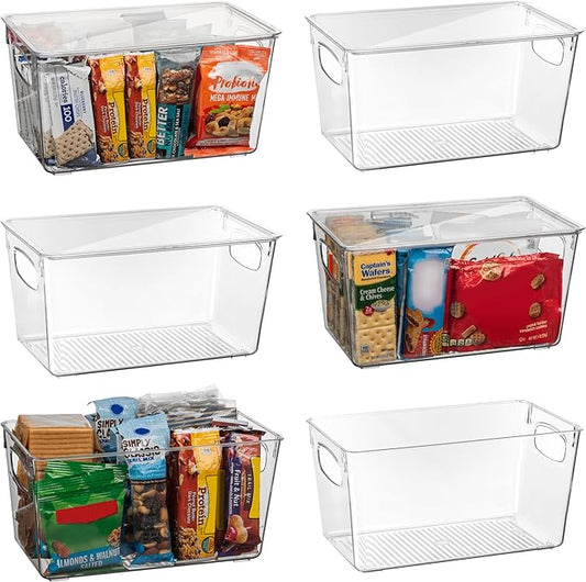ClearSpace Plastic Pantry Organization and Storage Bins with Lids – Perfect Kitchen Organization or Kitchen Storage – Fridge Organizer, Refrigerator Organizer Bins, Cabinet Organizers