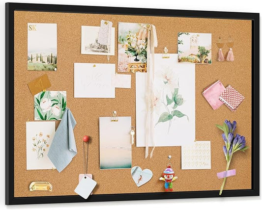 Miratino Large Bulletin Board, 36 "x 24" Cork Boards for Walls with Black Frame, Pin Display Board Vision Board for Home School Office Decor…