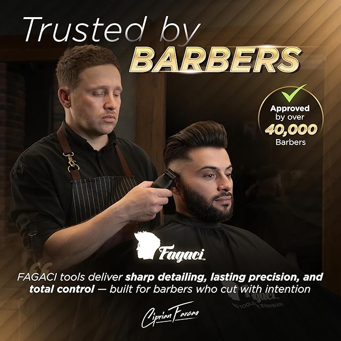 Fagaci Professional Hair Clippers for Men with DLC Blades and High Torque Vector Motor, Barber Clippers and Trimmers Set Zero Gap, 12000 RPM Hair Cutting Kit, Mens Haircut Cordless Clipper for Barber
