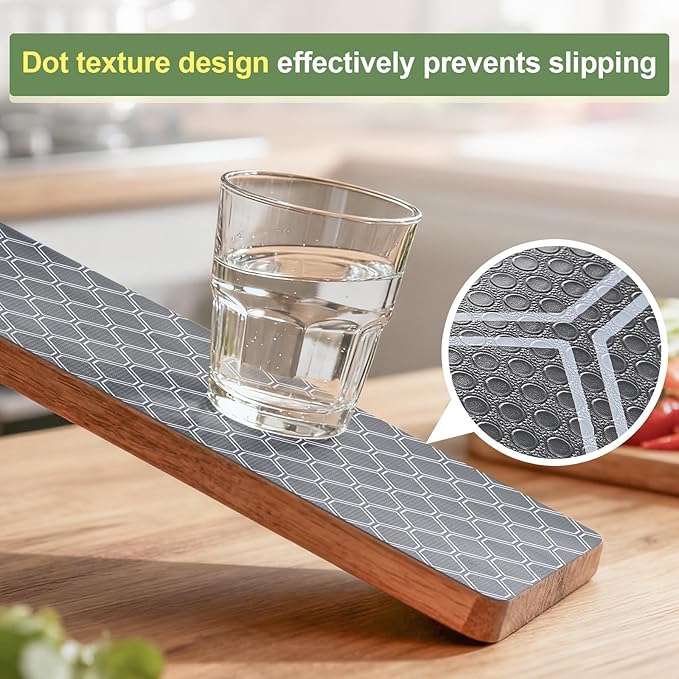 Non-Adhesive Shelf Liner Roll - Waterproof No-Slip Drawer & Cabinet Mat for Kitchen, Refrigerator, Bathroom, Easy to Cut EVA Drawer & Shelf Liners, 12" x 118", Grey