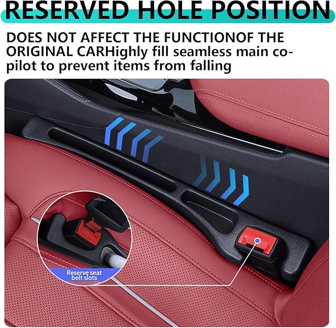Car Seat Gap Filler Organizer - in Between Seat Catcher - Gap Plug 2 Pack with Storage Slot - Automotive Interior Accessories for Cars, Trucks, and SUV
