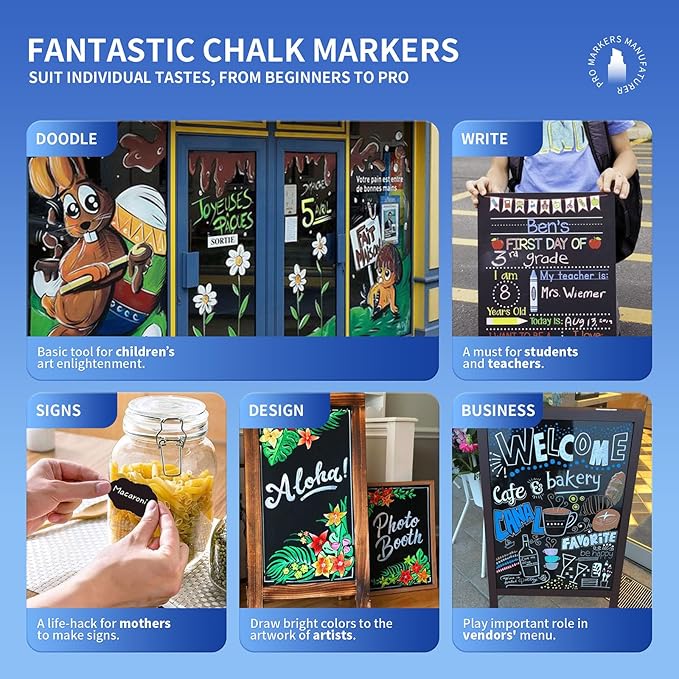 SILENART Yellow Chalk Markers 2 Pack - Yellow Dry Erase Markers Pen - Liquid Chalk Markers for Chalkboard, Window, Glass, Mirror, Blackboard - 3-6mm Reversible Tip