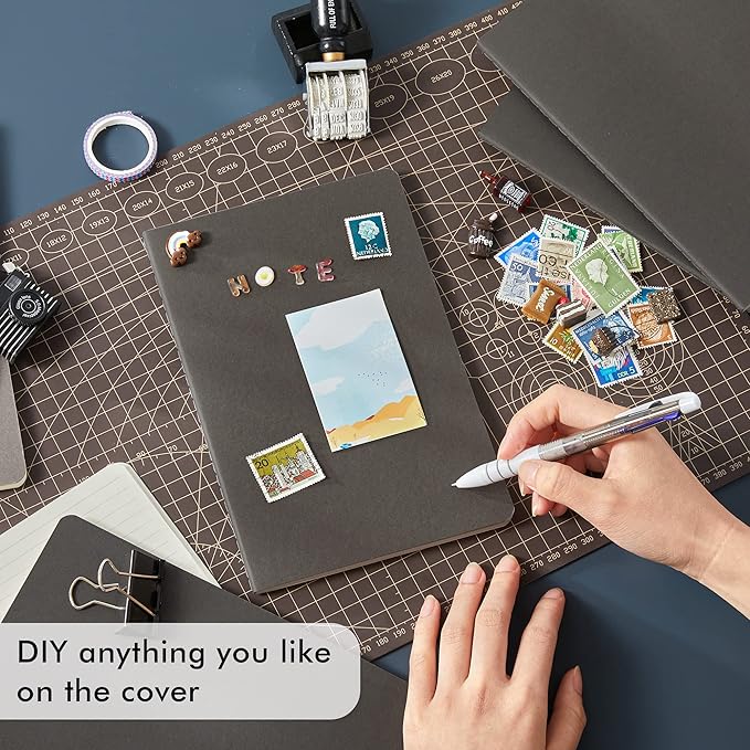 feela 8 Pack Soft Cover Journal Bulk, Notebooks College Ruled for Work, Lined Travel Journal for Women Men, Note Taking Notebook School Supplies Business Writing, 8.2” x 5.5”, A5, Gray