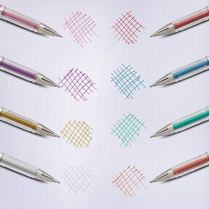 Pentel Arts Slicci Metallic 0.8 mm Needle Tip Gel Pen, Metallic Red Ink, 1 Pack (BG208BPMB)