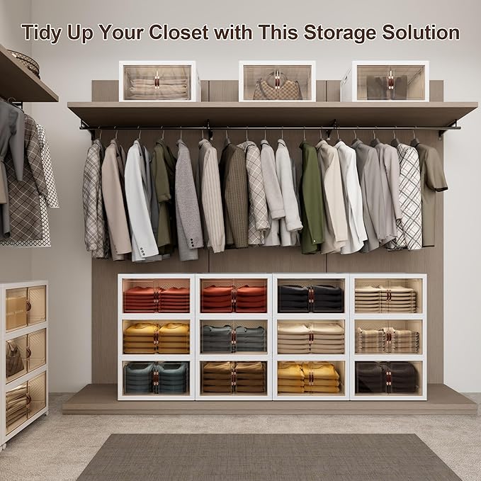 JOYMOOP Foldable Storage Cabinet Top Cover, Fits XL Storage Boxes, Durable, Easy to Install, Dustproof and Waterproof, White