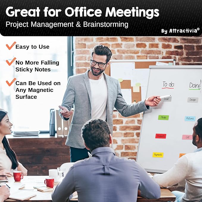 Dry Erase Magnetic Labels 2.8 x 1.2 in, Solid Colors, Dry Erase Magnets, 60-Pack, Colored Erasable Write-On All-Purpose Labels, for Office, Education, Home, Whiteboard