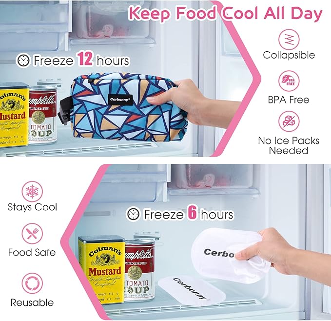 Freezable Lunch Bag,Freezable Snack Bag,Mini Cooler Bag for Travel/Work/School,Small Insulated Bag,Small Cooler Lunch Box with Ice Packs,Insulated Snack Bag,Freezable Snack Box with Handle Buckle