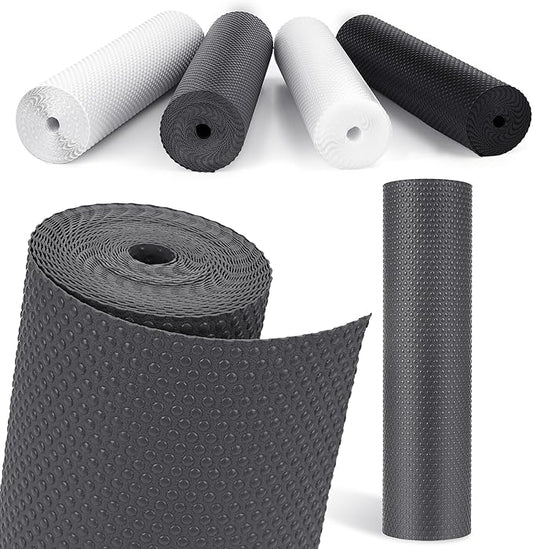 Drawer Liners, Waterproof Shelf Liner, Anti-Slip Non-Adhesive BPA Free Kitchen Cupboard Cabinet Liner Refridge Fridge Mats Sink Protector Strong Durable for Home (Grey/15.7in x 20Ft)