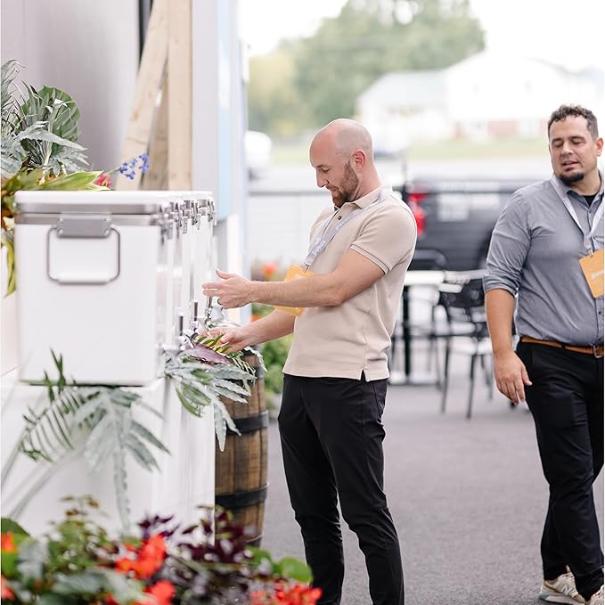 Bevanda - Sperse 5 Gallon Drink Dispenser - Large Insulated Stainless Steel Water and Beverage Dispenser - Ideal for Parties, Camping Trips, and Outdoor Events - Leakproof, Durable, Portable (White)