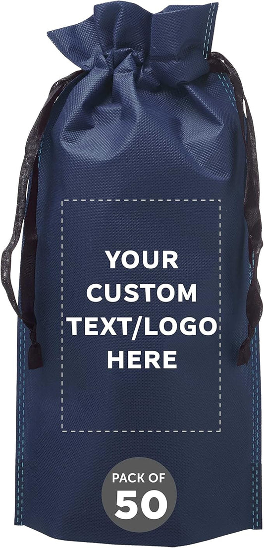 DISCOUNT PROMOS Non-Woven Vineyard Two Bottle Wine Bags