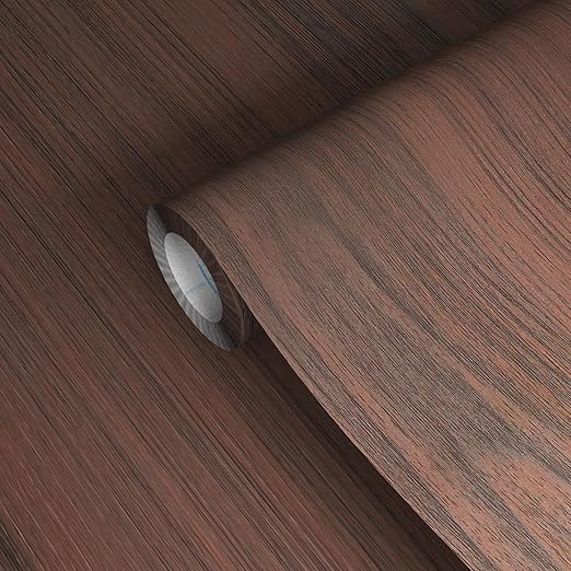 GSCIT Club Red Walnut Wallpaper, 24 inch X 25ft Self Adhesive Wood Grain Repair Tape Patch for Tables, Chairs, Baseboards, Doors, Windows, Floors, Handicraft DIY.