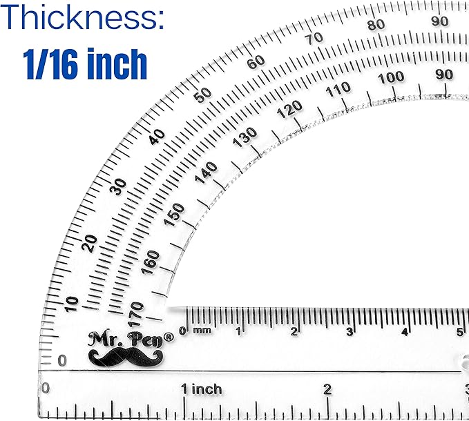 Mr. Pen Protractor, 6 Inches Protractor, Pack of 3