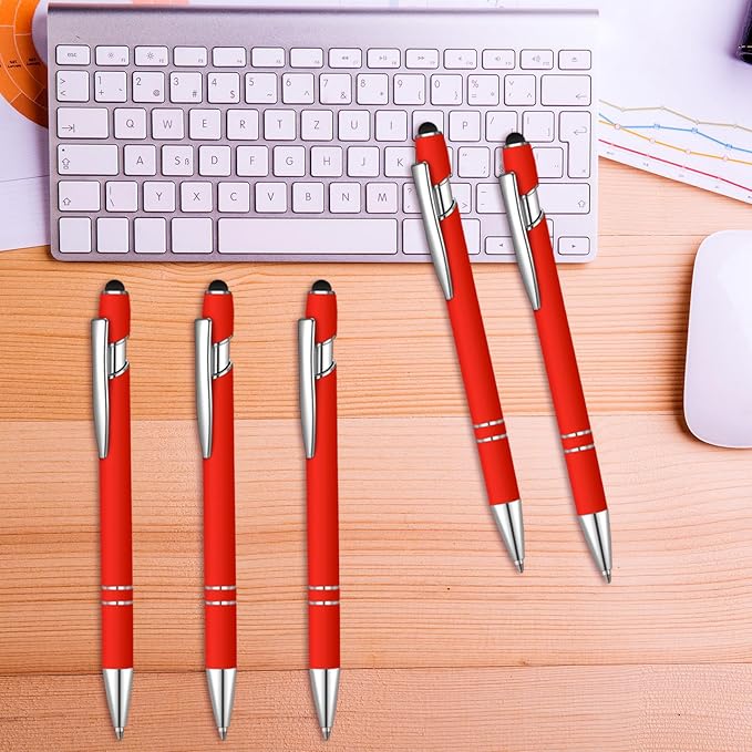 36 Pcs Blue Ink Ballpoint Pen with Stylus 2 in 1 Ballpoint Pen for Touch Screens School Office Coworkers (Red)