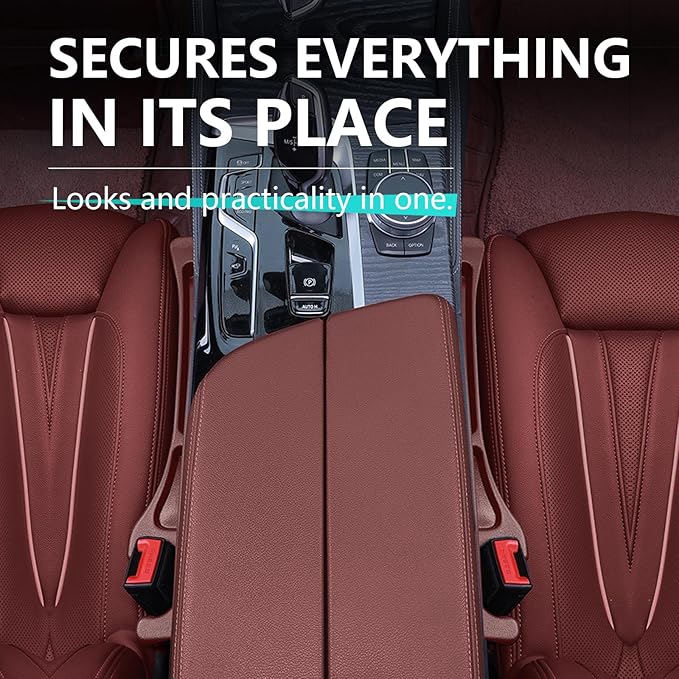 Car Seat Gap Filler Organizer - in Between Seat Catcher - Gap Plug 2 Pack with Storage Slot - Automotive Interior Accessories for Cars, Trucks, and SUV