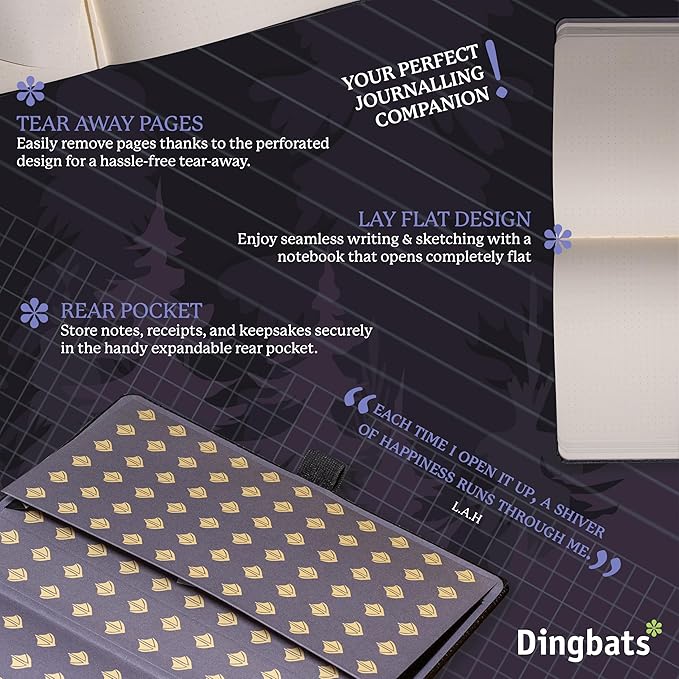 Dingbats A5 Wildlife Notebook Journal Hardcover, Cream 100gsm Ink-Proof Paper, 6.1 x 8.5 inches, 192 pages (Black Duck, Dotted).