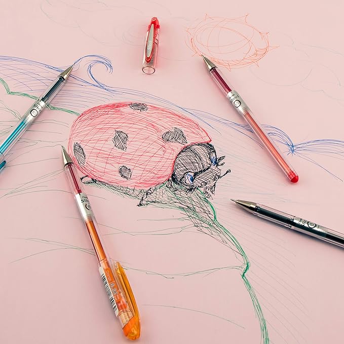 Pentel Arts Slicci Extra Fine Gel Pen, Black Ink 2-Pack (BG202BP2A)