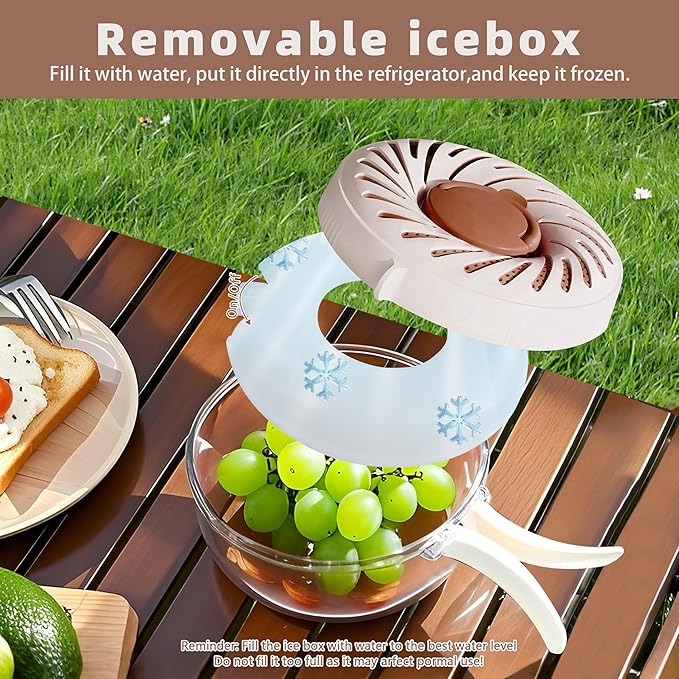 2025 New Upgrade Fruit Washing Bowl with Strainer,3 in 1 Multipurpose Drain Basket with Lid & Ice Box,Foldable Handle Fruit Strainer,1QT(1L)Fruit Washer Perfect for Fridge Storage and Outdoor Picnics