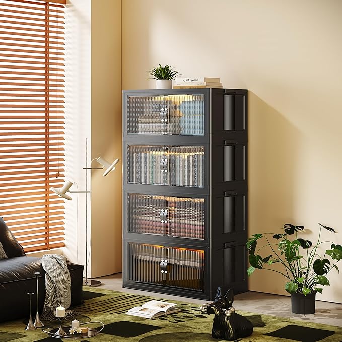 SAILUN 109Gal/434Qt Stackable Storage Bins Folding Collapsible Storage Bins with Lid, Closet Organizers and Storage