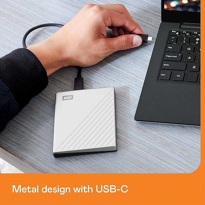 WD 4TB My Passport Ultra, Silver, Portable External Hard Drive, backup software with defense against ransomware, and password protection, USB-C and USB 3.1 - WDBFTM0040BSL-WESN
