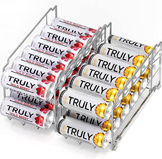 Simple Houseware 2PK Front Loading Tall skinny Can Dispenser, Chrome