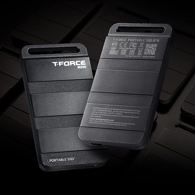 TEAMGROUP T-Force M200 Portable External SSD 4TB USB3.2 Gen2x2 Type-C Read/Write 2000MB/s Compatible with PS5 & Xbox & Chrome OS T8FED9004T0C102