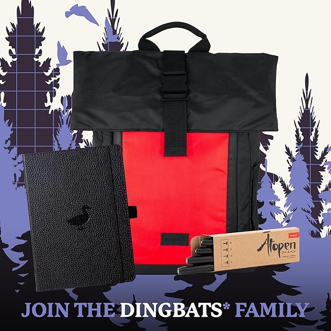 Dingbats* Wildlife Grid Journal Notebook A5 - Vegan Leather Hard Cover, Ideal for Work, Travel - Pocket, Elastic Closure, Bookmark