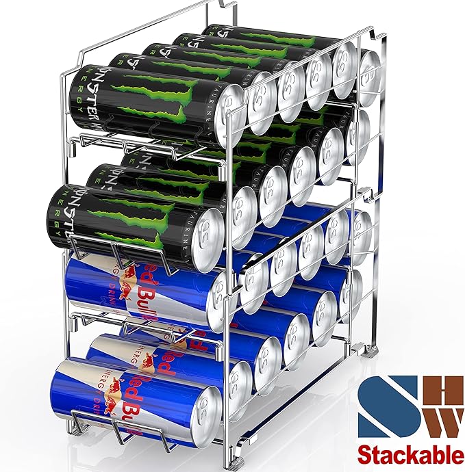 Simple Houseware 2PK Front Loading Tall skinny Can Dispenser, Chrome