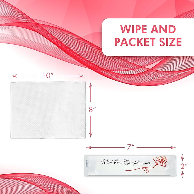 Diamond Wipes Pre-moistened Hand Wipes - “With Our Compliments” Logo 10x8” Extra Thick Lemon-Scented Pack of 500 Individually Wrapped Wet Wipes