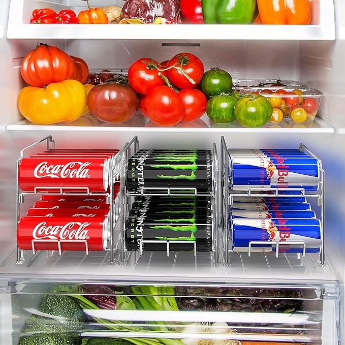 Simple Houseware 2PK Front Loading Tall skinny Can Dispenser, Chrome