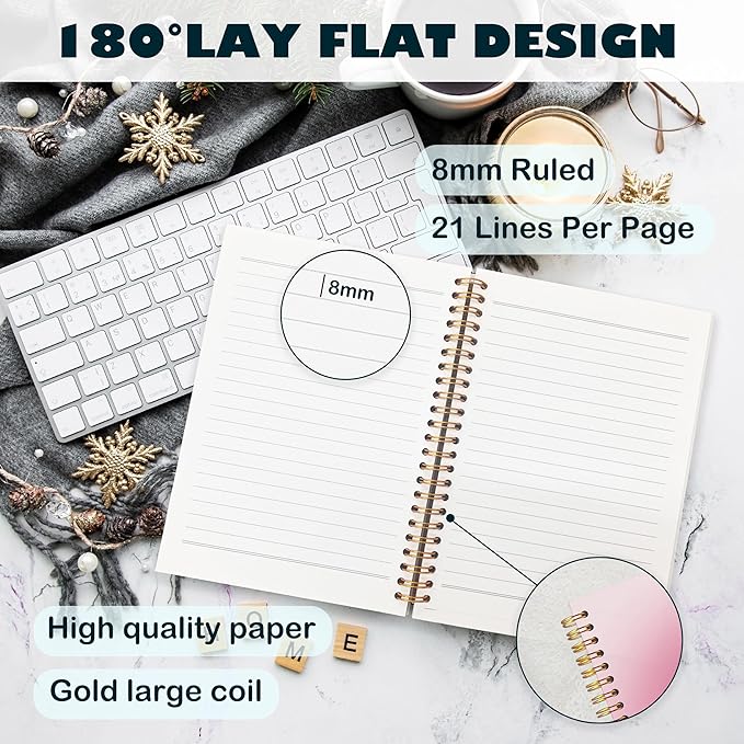 BearCake Preppy Pink Aura Notebook Journal, It's Already Yours Inspirational Notebook, Pink Office Supplies, Pink Aesthetic Notebook, Pink Desk Accessories for Women, Hardcover Spiral Notebook 5.5x8.3