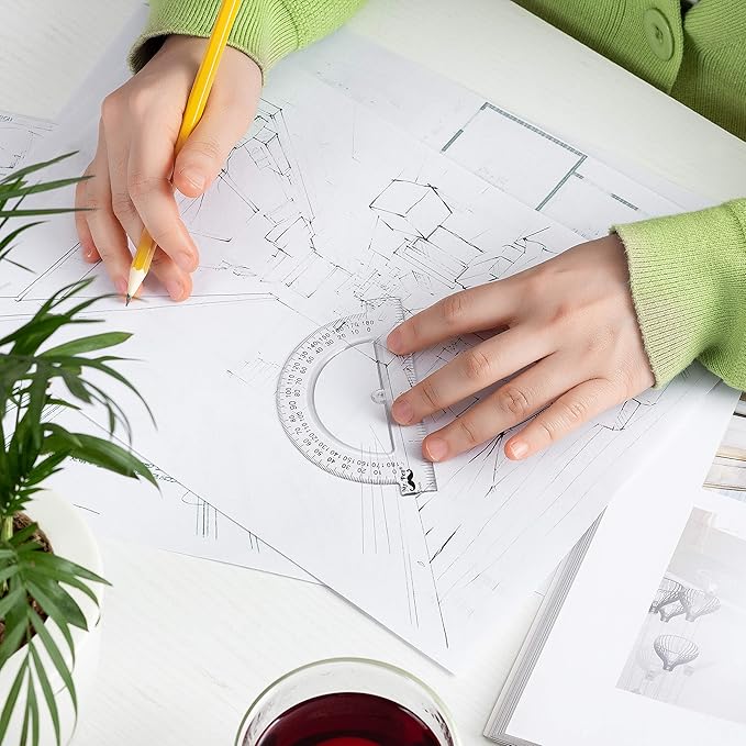 Mr. Pen- Small Protractor, 4 Inch, Pack of 3, Protractor Ruler, Drafting Tools, Math Geometry, School Supplies