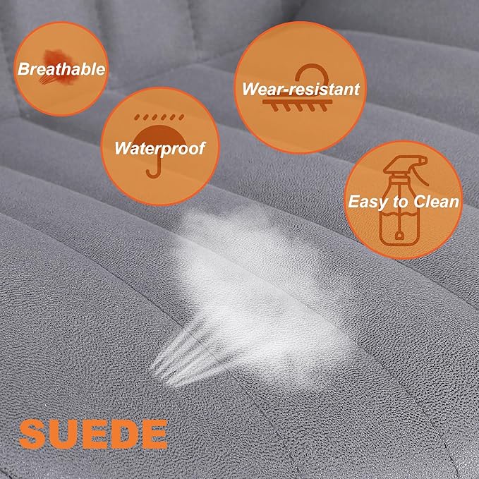 Bar Stools Set of 2, Swivel Counter Height Barstools with Back, Adjustable PU Leather Bar Chairs, Modern Armless Kitchen Island Stool, Dark Grey