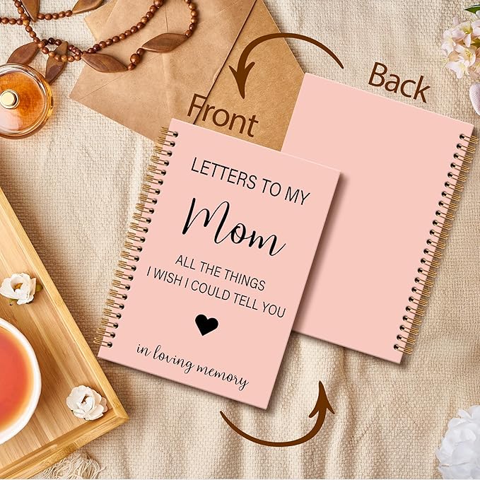 Memorial Gifts for Loss of Mom Grief Notebook Journal, Letters to My Mom in Heaven Journal, Sympathy Notebooks Gifts for Loss of Mom Women, In Loving Memory Sympathy Gifts, 6x8.2In（Pink）