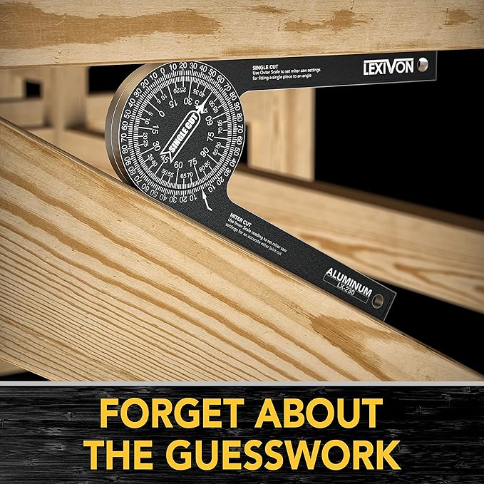 LEXIVON [2-pack] Aluminum Miter Saw Protractor | 7-Inch Rust Proof Angle Finder Featuring Precision Laser Engraved Scales (LX-230X2)