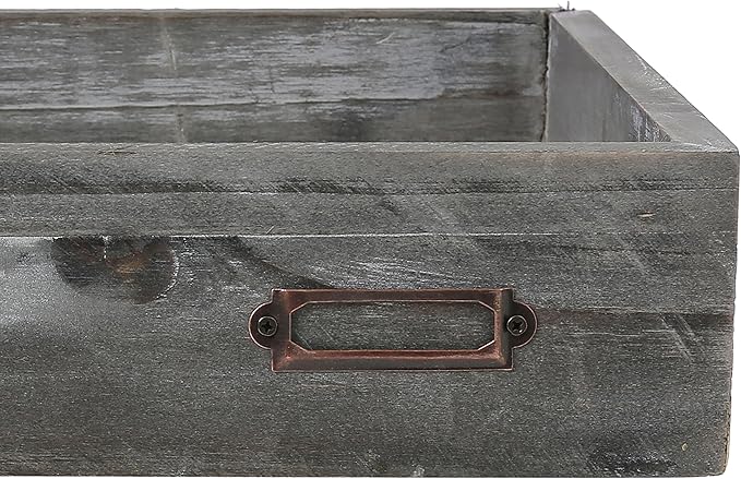 Set of 2 Ash Gray Wood Office Desktop Document Letter Paper Trays, Stackable Decorative Multipurpose File Organizer