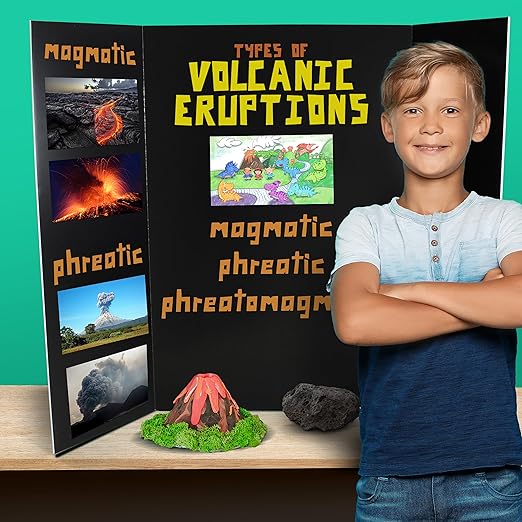 Flipside Products 36” x 48” Foam Project Boards for Presentations, Science Fair, School Projects, Event Displays and Trifold Picture Board - Black - 3 Pack