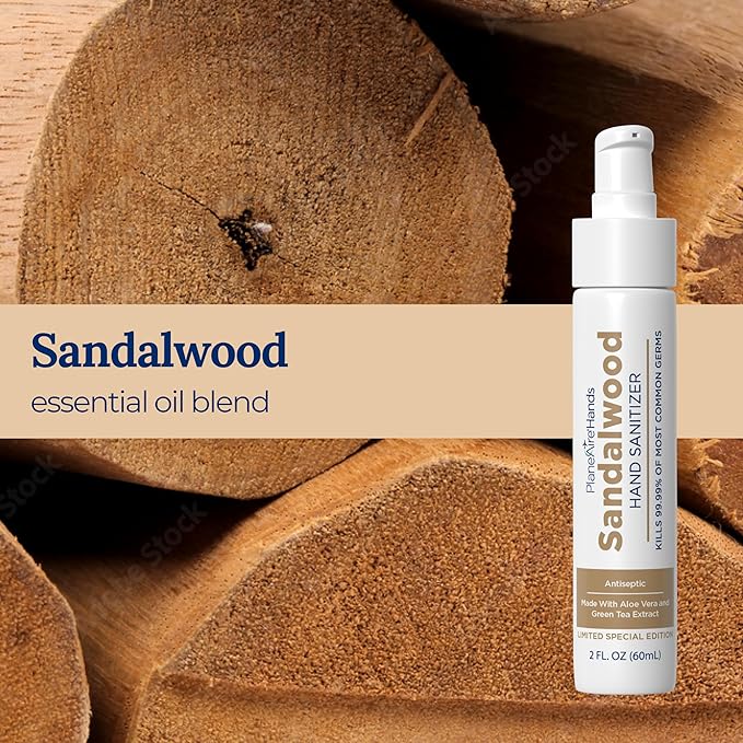 Sandalwood Lotion Hand Sanitizer | Travel Essential | TSA-Approved | Moisturizing Hand Lotion | Plant-Based and Vegan | Made with Essential Oils | Travel Size | 6-Pack