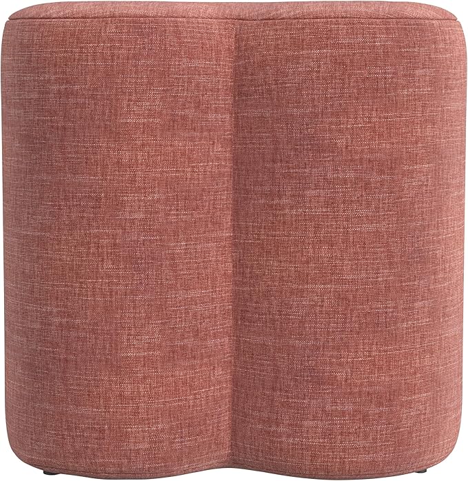 HomePop Upholstered Clover Shaped Ottoman Home Décor|Foot Rest Ottoman - Pink Chenille