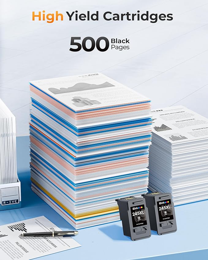 E-Z Ink 245XL Ink Cartridge Replacement for Canon 245XL Black Ink 245 XL PG-245XL PG245XL Works with Pixma MX490 MG2522 TR4520 MG2525 TS3122 TS3322 TS202 MG2520 MG2922 MG3022 (2 Black)
