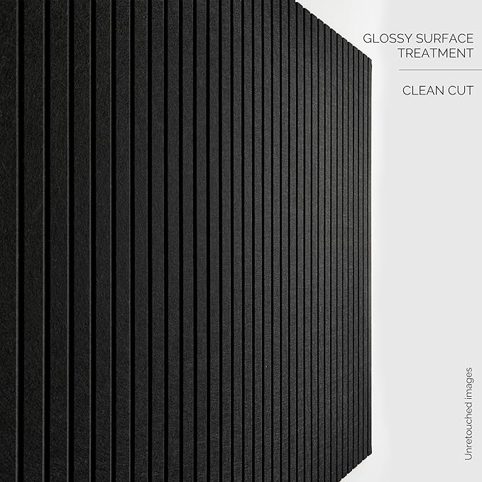 Large Cork Boards for Walls Black Felt Board Alternative - Slat Wall Paneling, Felt Bulletin Board Tiles for Office Decor, Push pin Board Office Wall Organizer -12-Pack (Black)