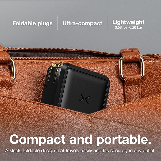 NOCO XGrid X100: 100W USB-C Charger – Dual Port GaN Power Adapter with PD 3.0, QC 4.0+, and PPS – Fast Charging with Smart Power Distribution – Foldable Wall Plug, UL Listed